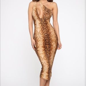Acting sneaky.. Snake Print Dress